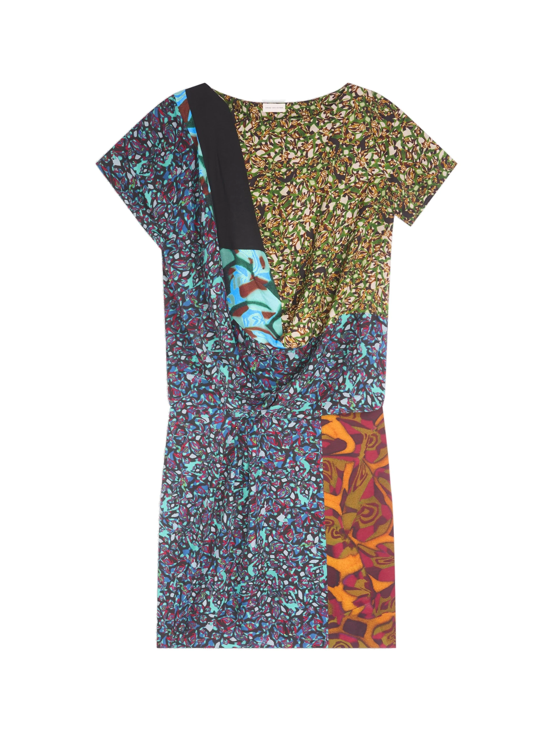 Dries Van Noten Draped viscose dress in Bottle | Dresses | Luxury Shoes Dries Van Noten Draped viscose dress in Bottle | Dresses | Luxury Shoes