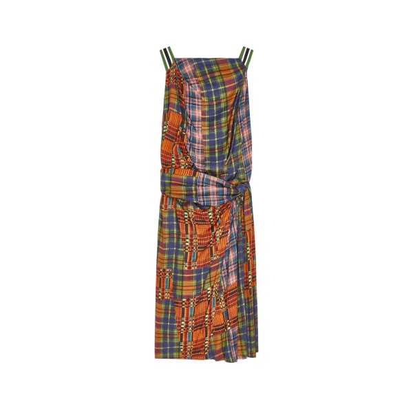 Dries Van Noten Draped viscose dress in Orange | Dresses | Luxury Shoes 