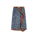 Dries Van Noten Draped viscose skirt in Petrol | Skirts | Luxury Shoes 