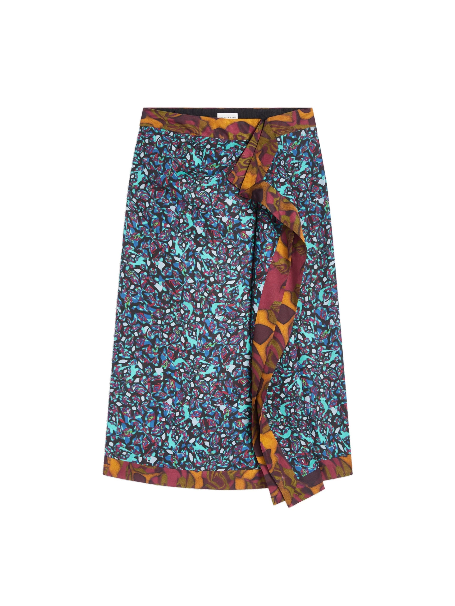 Dries Van Noten Draped viscose skirt in Petrol | Skirts | Luxury Shoes Dries Van Noten Draped viscose skirt in Petrol | Skirts | Luxury Shoes