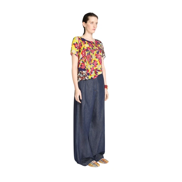 Draped viscose top in Purple - Image 3