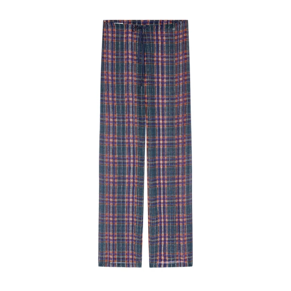 Dries Van Noten Elasticated lurex pants in Blue | Pants | Luxury Shoes 