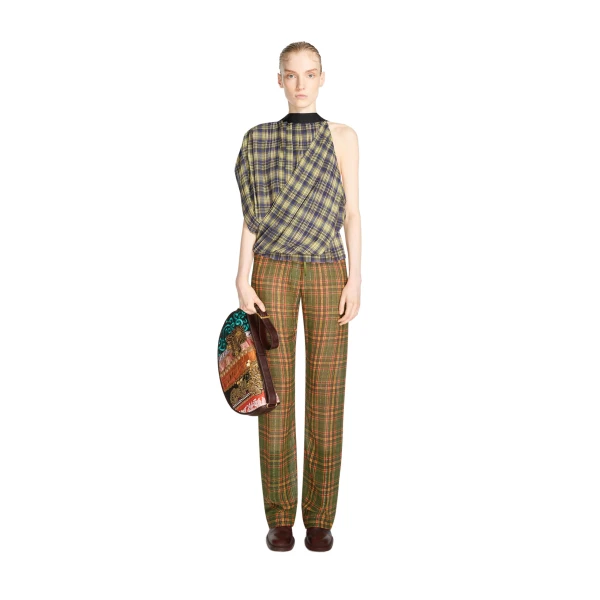 Elasticated lurex pants in Khaki - Image 2