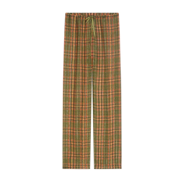 Dries Van Noten Elasticated lurex pants in Khaki | Pants | Luxury Shoes 