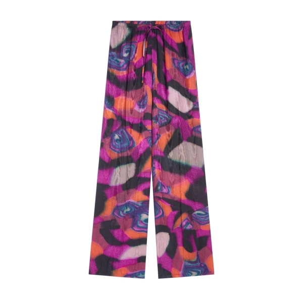 Dries Van Noten Elasticated moiré pants in Fuchsia | Pants | Luxury Shoes 