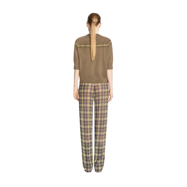 Elasticated pleated pants in Khaki - Image 4