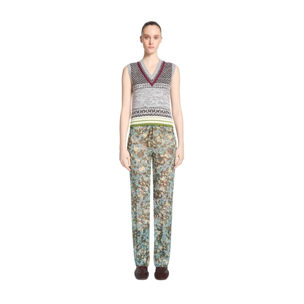 Elasticated pleated pants in Sky - Image 2
