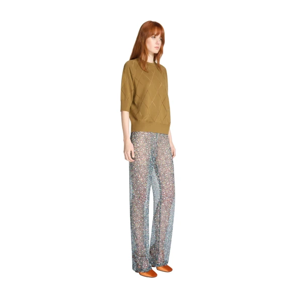 Elasticated silk pants in Petrol - Image 3