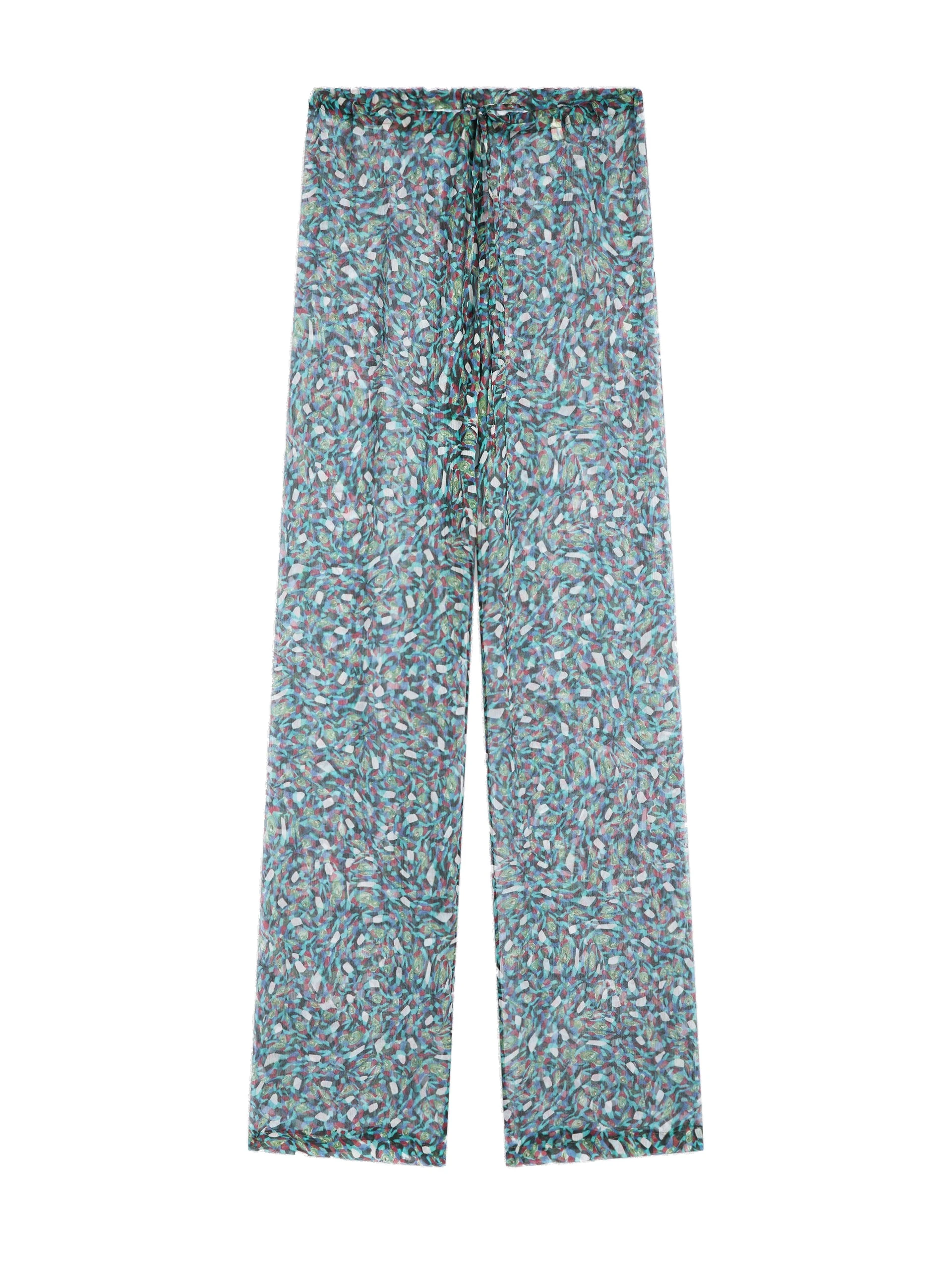 Dries Van Noten Elasticated silk pants in Petrol | Pants | Luxury Shoes Dries Van Noten Elasticated silk pants in Petrol | Pants | Luxury Shoes