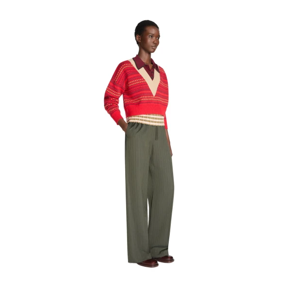 Elasticated viscose pants in Bottle - Image 3