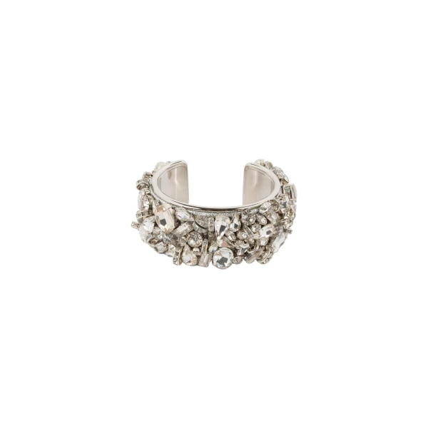 Embellished cuff bracelet in Silver