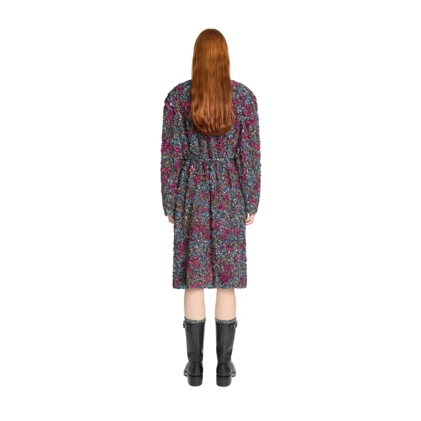 Embroidered coat in Petrol - Image 4