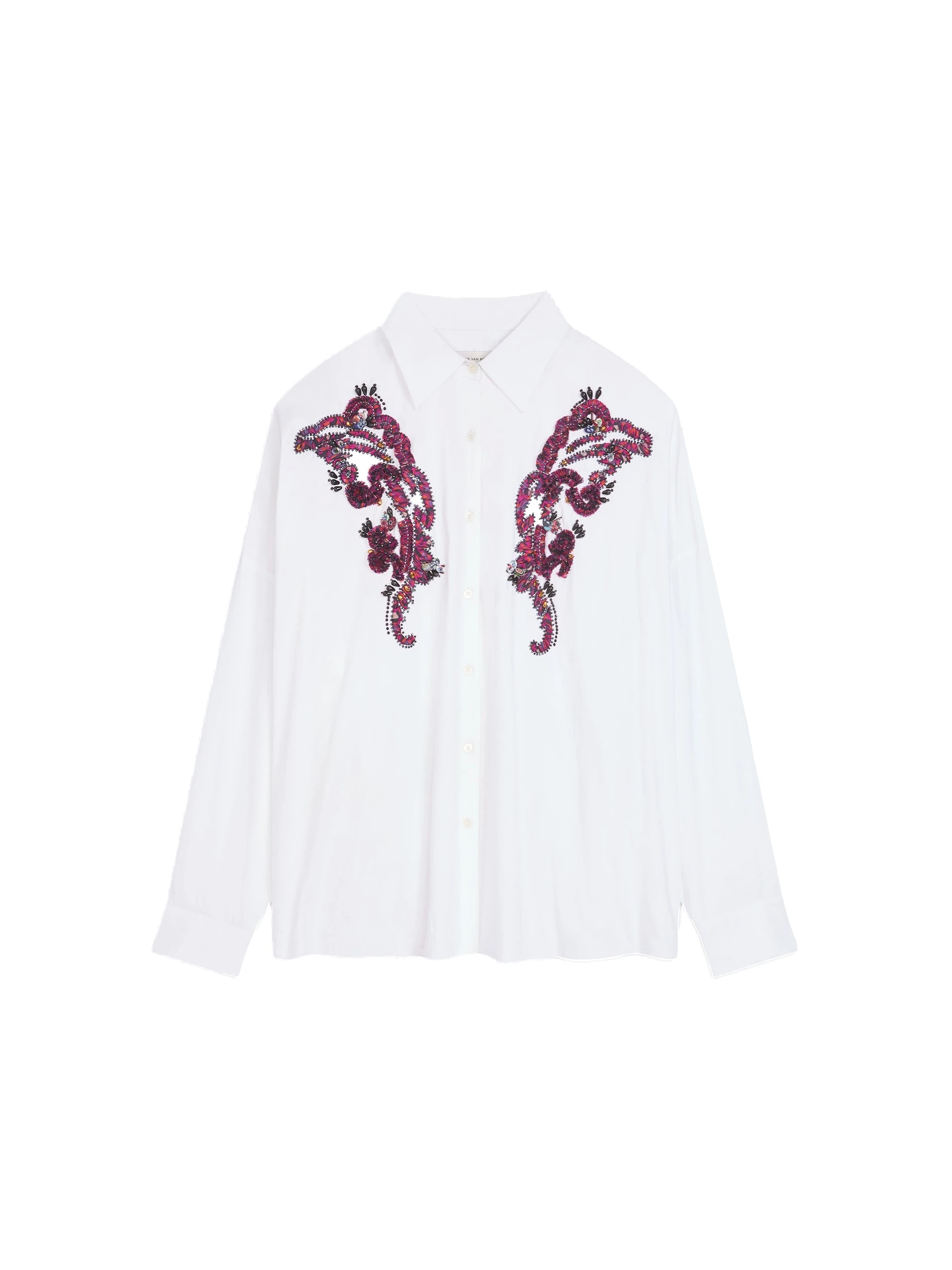 Dries Van Noten Embroidered cocoon shirt in White | Tops | Luxury Shoes Dries Van Noten Embroidered cocoon shirt in White | Tops | Luxury Shoes