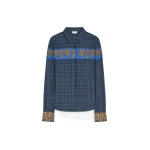 Dries Van Noten Embroidered cotton flannel shirt in Green | Tops | Luxury Shoes 