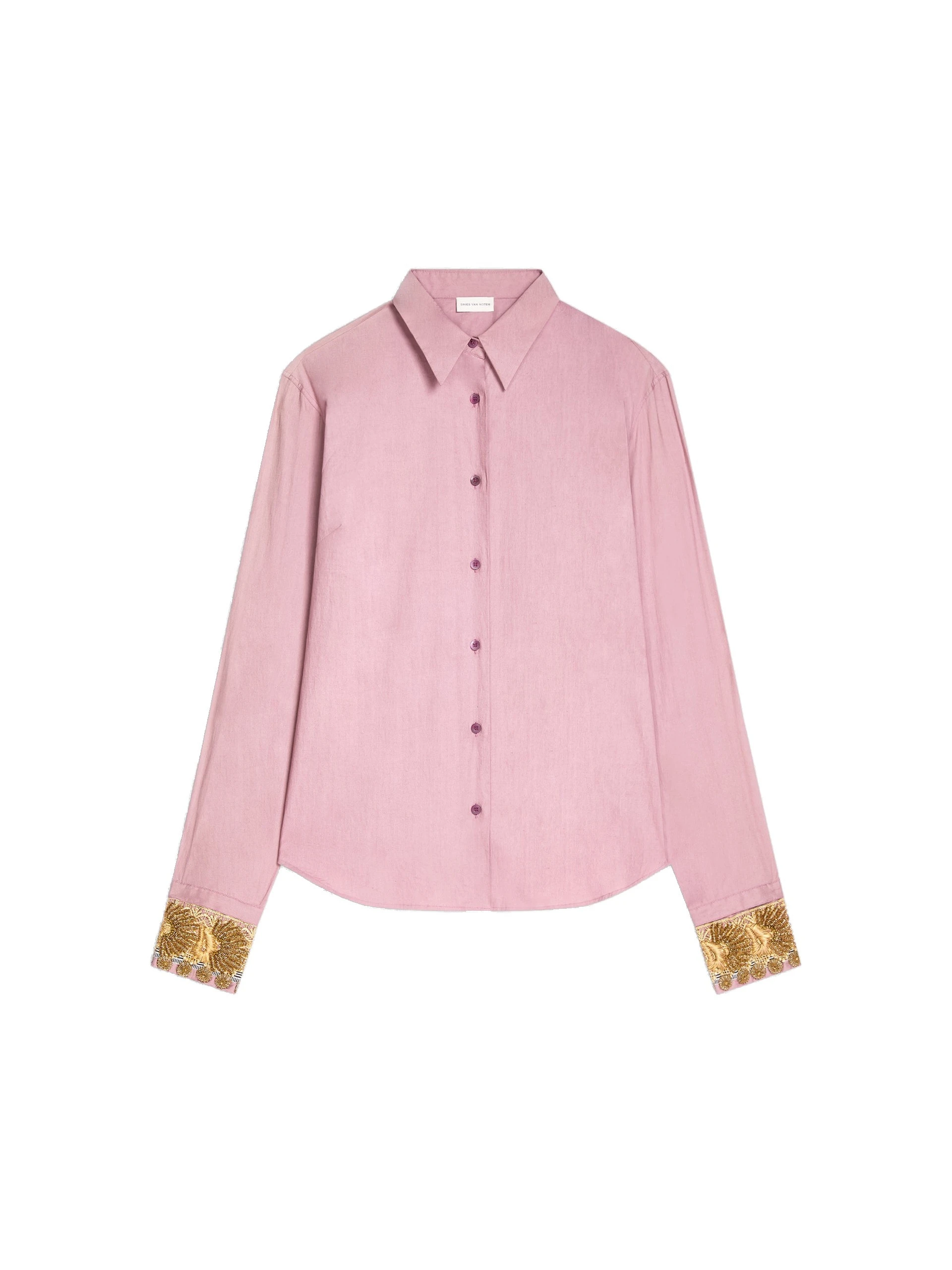 Dries Van Noten Embroidered cotton poplin shirt in Old Rose | Tops | Luxury Shoes Dries Van Noten Embroidered cotton poplin shirt in Old Rose | Tops | Luxury Shoes