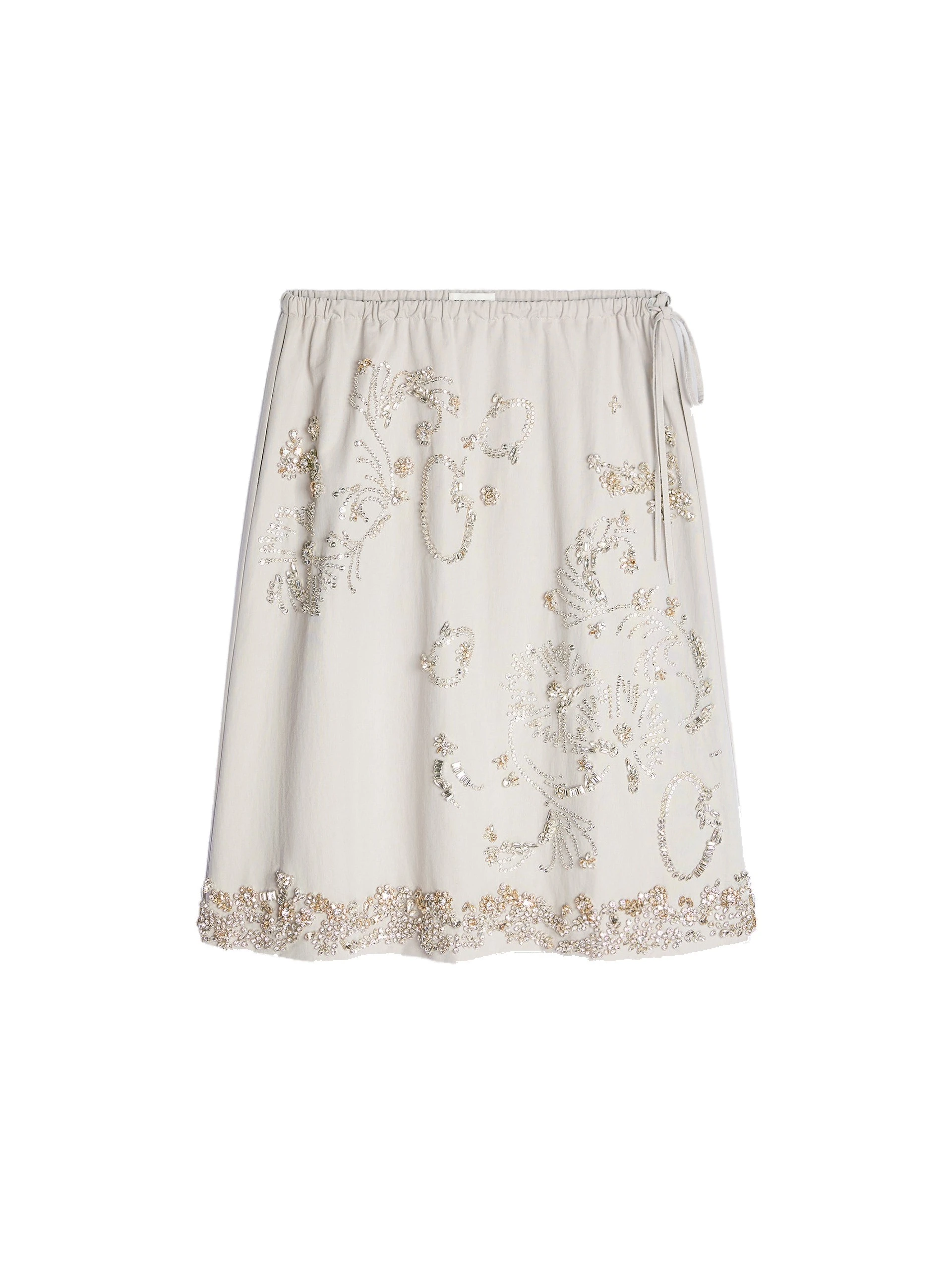 Dries Van Noten Embroidered cotton skirt in Light Grey | Skirts | Luxury Shoes Dries Van Noten Embroidered cotton skirt in Light Grey | Skirts | Luxury Shoes