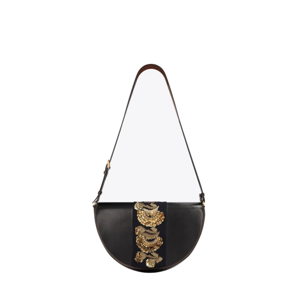 Embroidered crossbody bag in Navy - Image 2