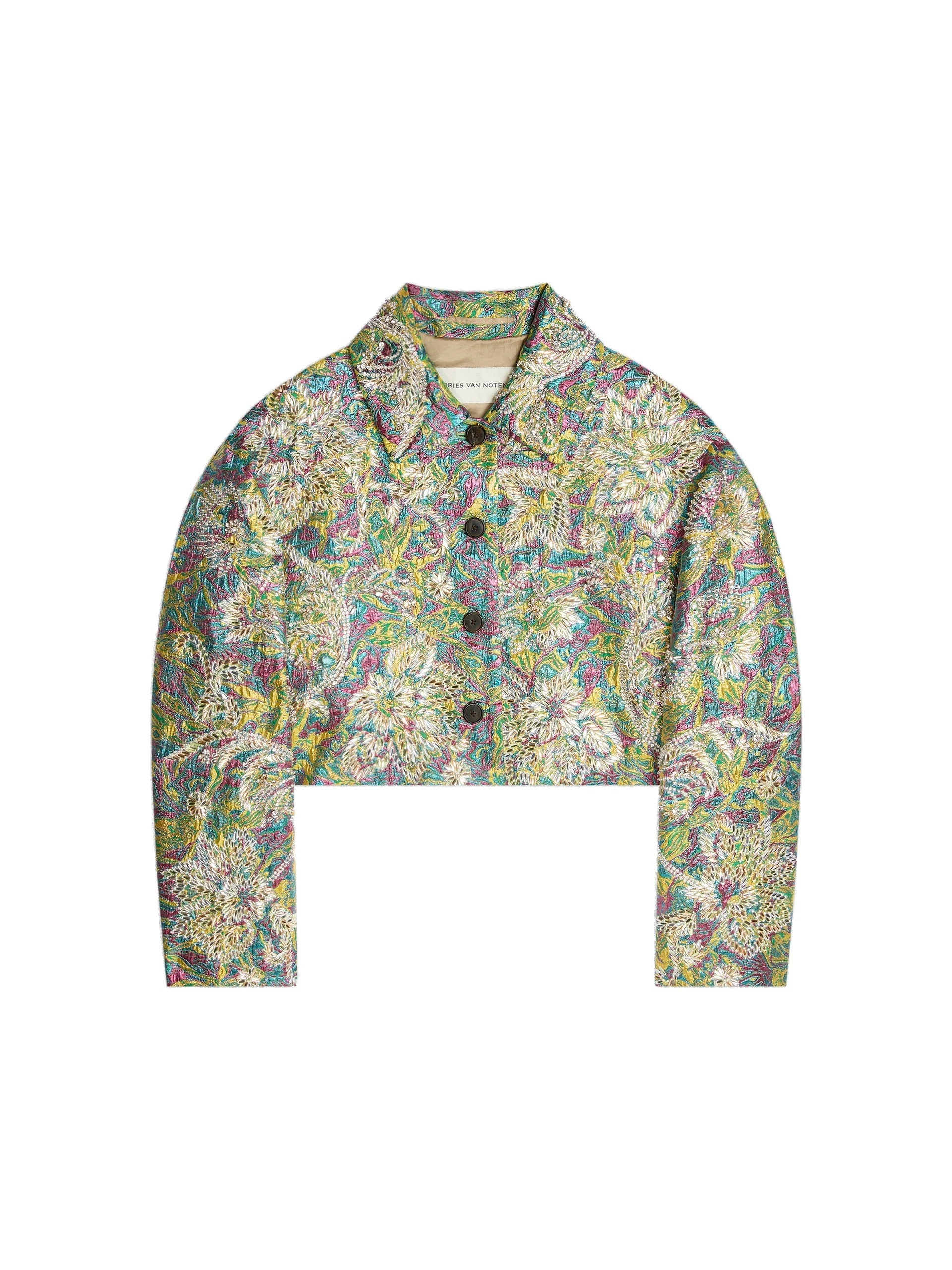 Dries Van Noten Embroidered jacquard jacket in Lemon | Jackets | Luxury Shoes Dries Van Noten Embroidered jacquard jacket in Lemon | Jackets | Luxury Shoes