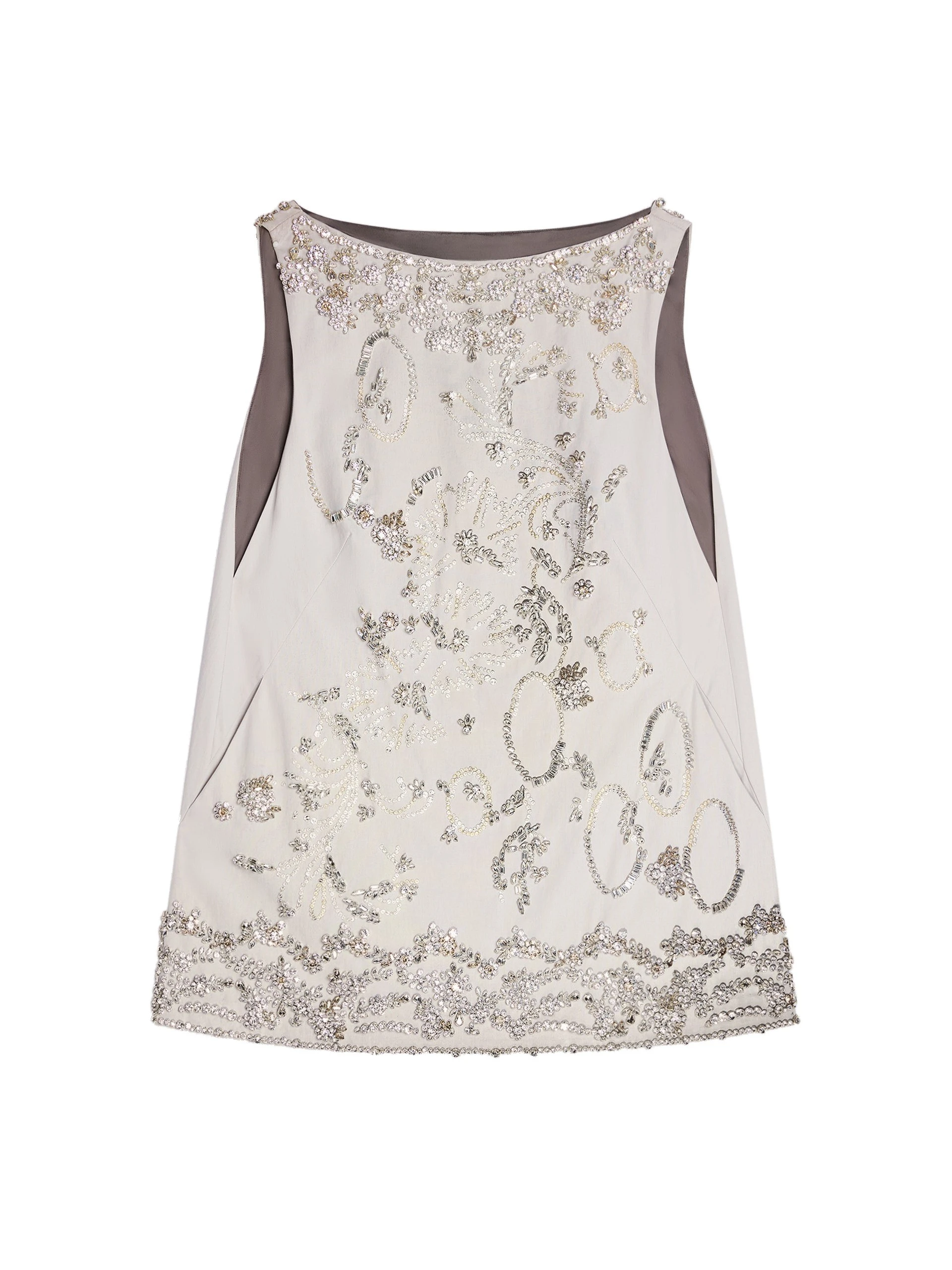 Dries Van Noten Embroidered mini dress in Light Grey | Dresses | Luxury Shoes Dries Van Noten Embroidered mini dress in Light Grey | Dresses | Luxury Shoes