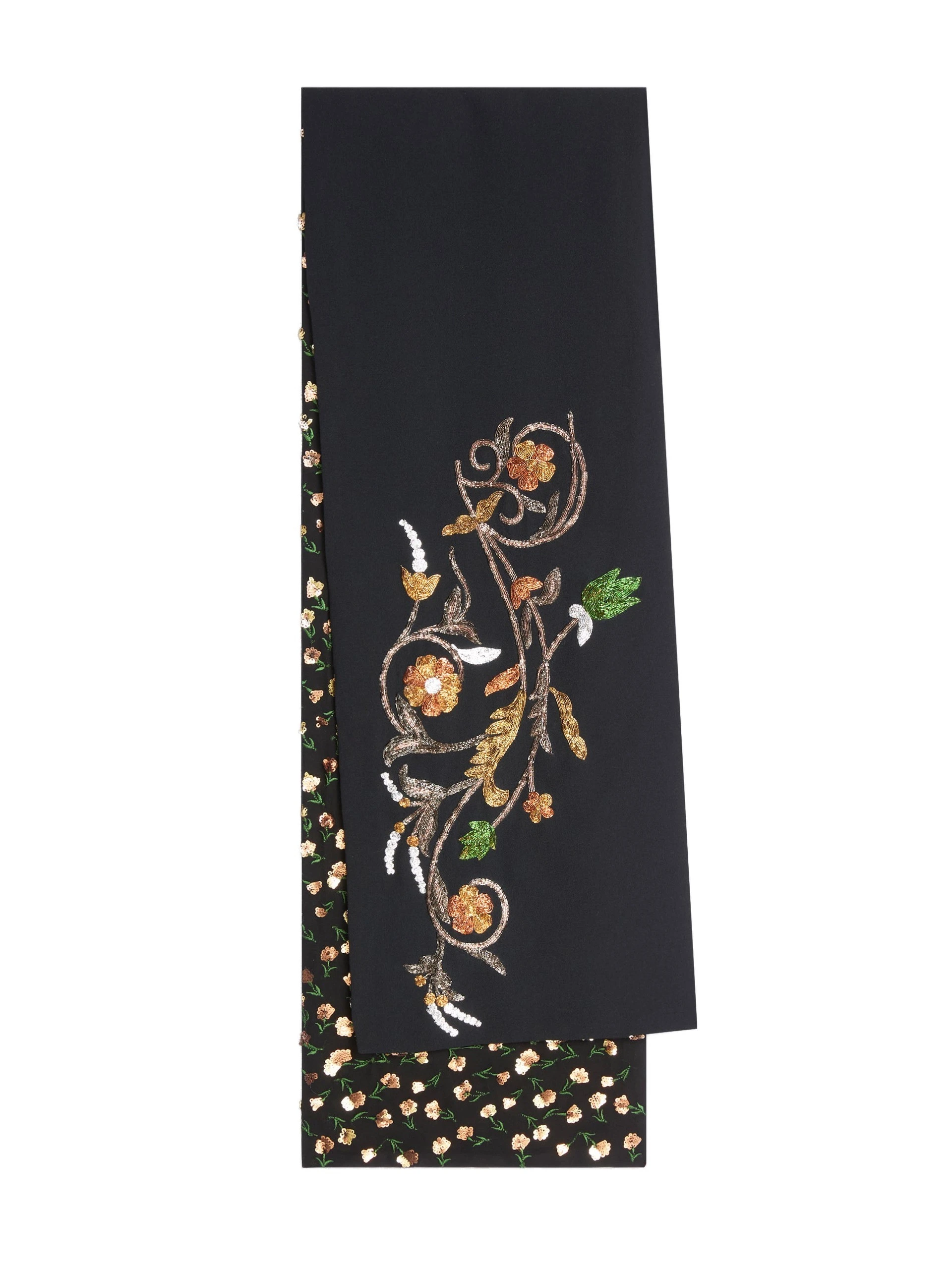 Dries Van Noten Embroidered scarf in Black | Scarves | Luxury Shoes Dries Van Noten Embroidered scarf in Black