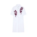 Dries Van Noten Embroidered shirt dress in White | Dresses | Luxury Shoes 