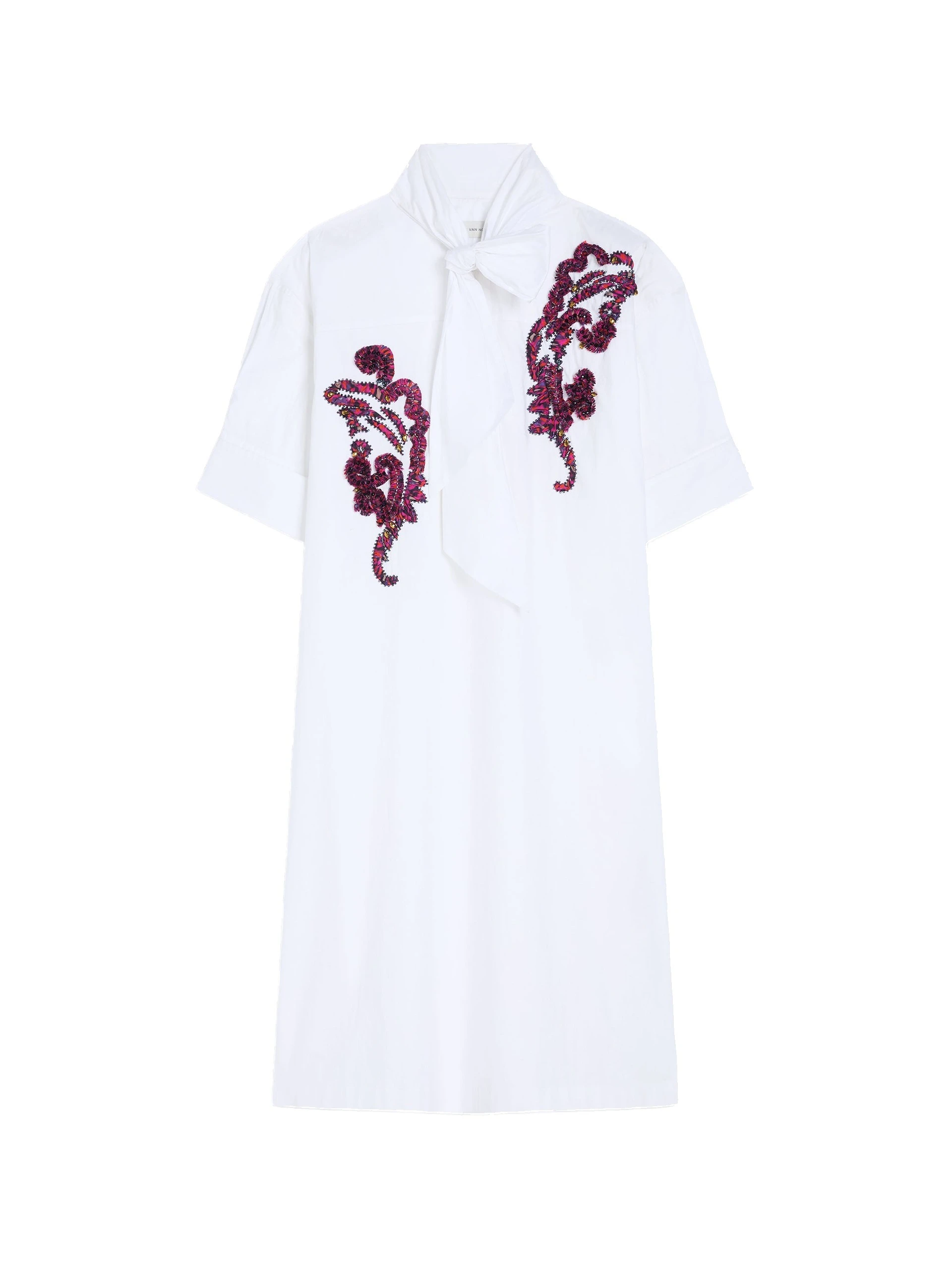 Dries Van Noten Embroidered shirt dress in White | Dresses | Luxury Shoes Dries Van Noten Embroidered shirt dress in White | Dresses | Luxury Shoes