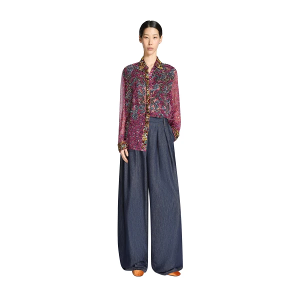 Embroidered shirt in Fuchsia - Image 2