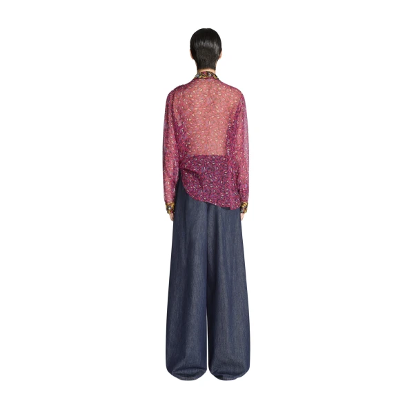 Embroidered shirt in Fuchsia - Image 4