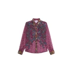 Dries Van Noten Embroidered shirt in Fuchsia | Tops | Luxury Shoes 