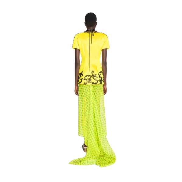 Embroidered tailored top in Yellow - Image 4