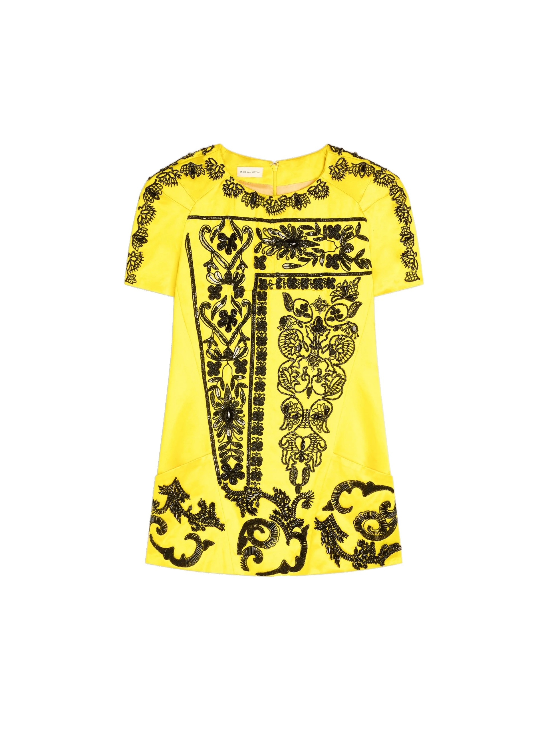 Dries Van Noten Embroidered tailored top in Yellow | Tops | Luxury Shoes Dries Van Noten Embroidered tailored top in Yellow | Tops | Luxury Shoes