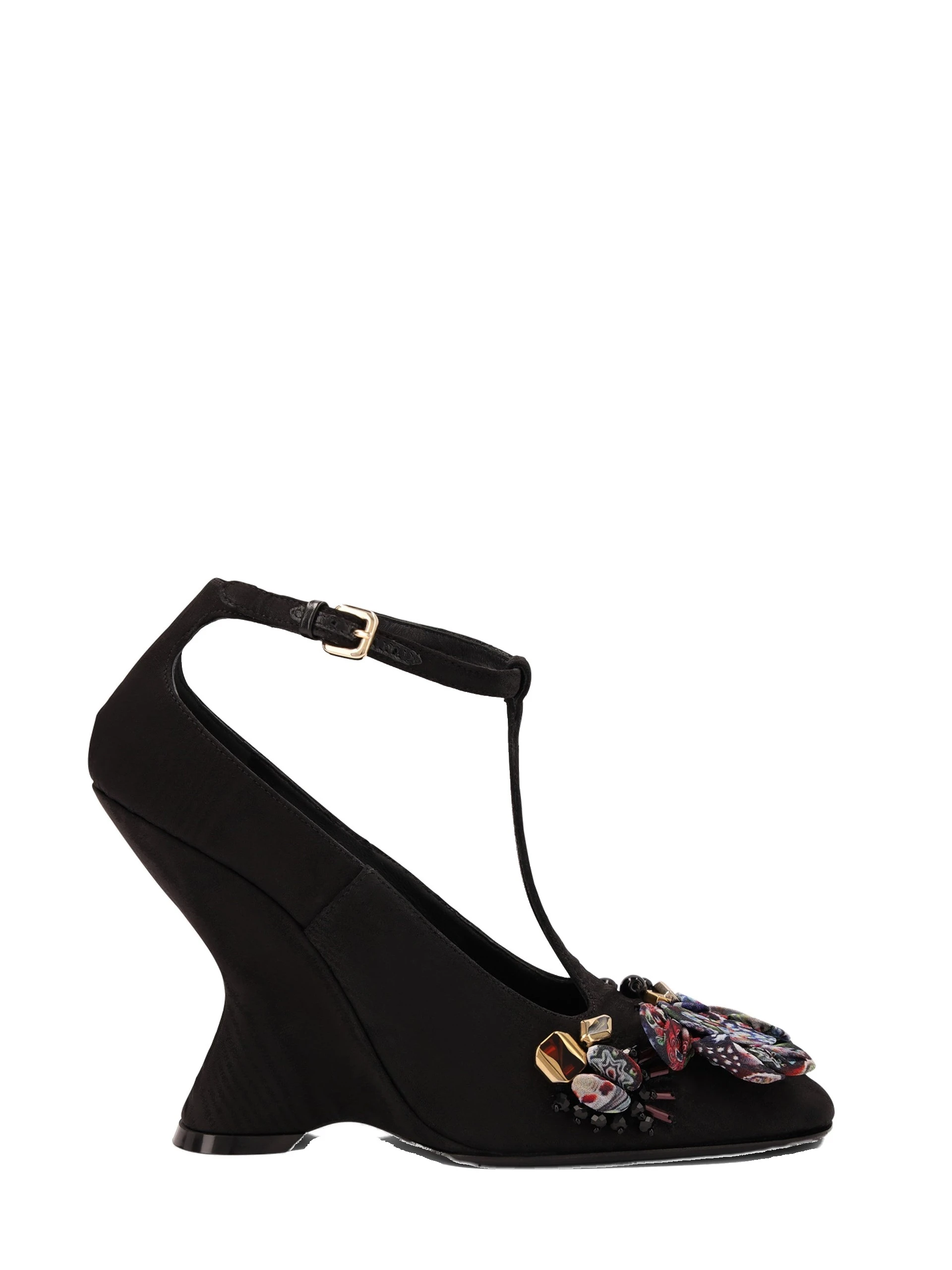 Dries Van Noten Embroidered wedge pumps in Black | Heels | Luxury Shoes Dries Van Noten Embroidered wedge pumps in Black
