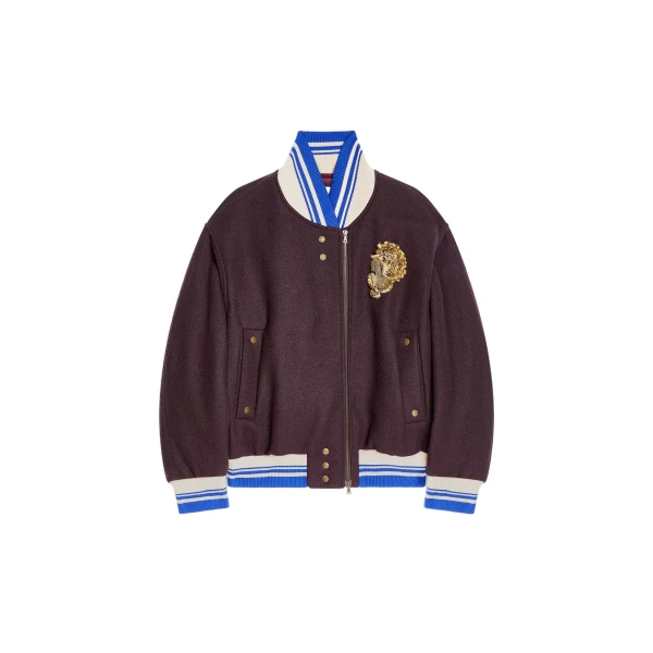 Embroidered wool bomber in Auber