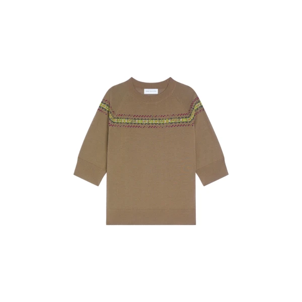Dries Van Noten Embroidered wool sweater in Forest | Knitwear | Luxury Shoes 