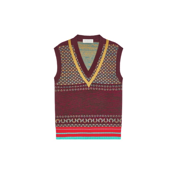 Dries Van Noten Fitted cashmere top in Wine | Knitwear | Luxury Shoes 