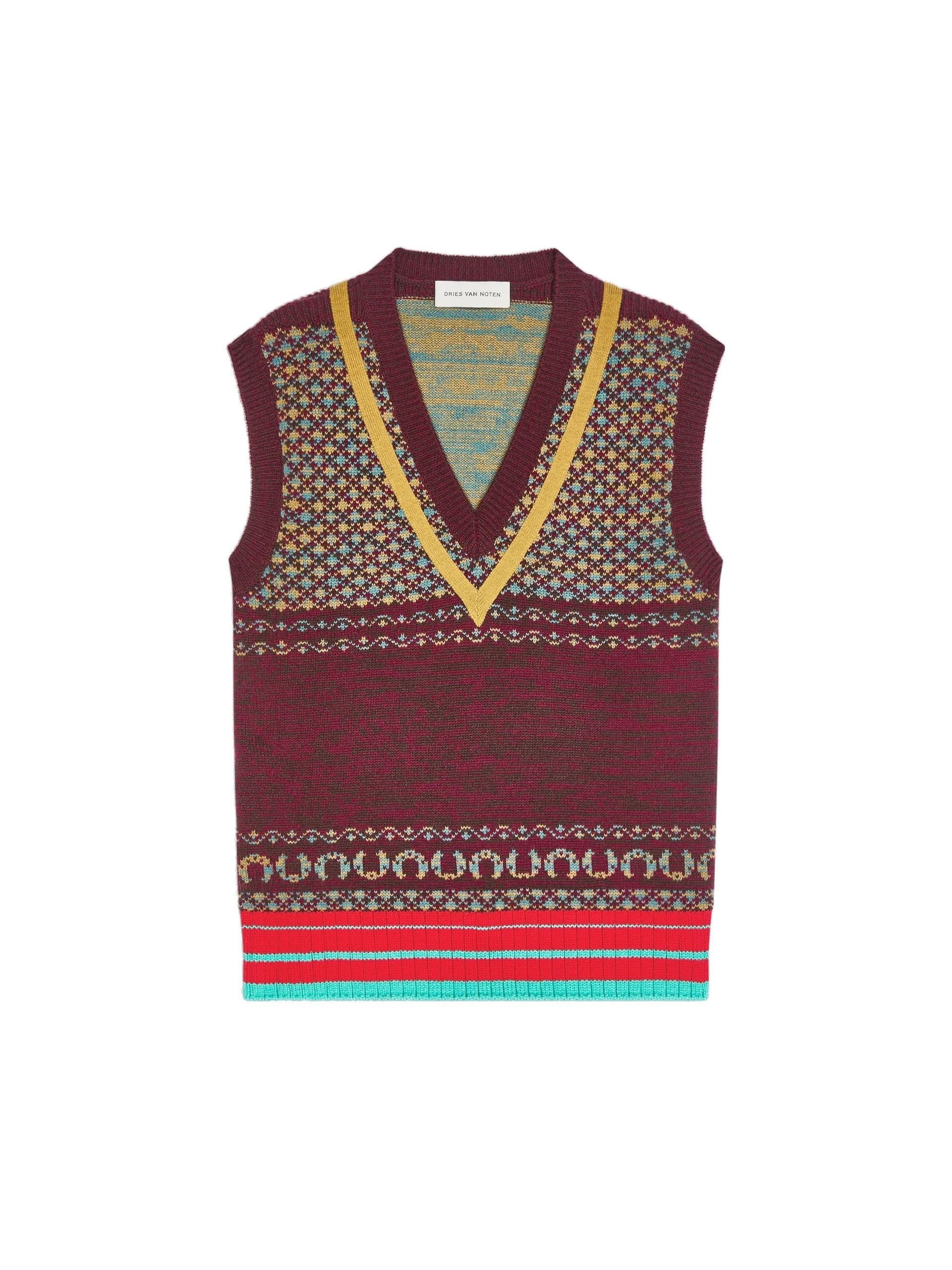 Dries Van Noten Fitted cashmere top in Wine | Knitwear | Luxury Shoes Dries Van Noten Fitted cashmere top in Wine | Knitwear | Luxury Shoes