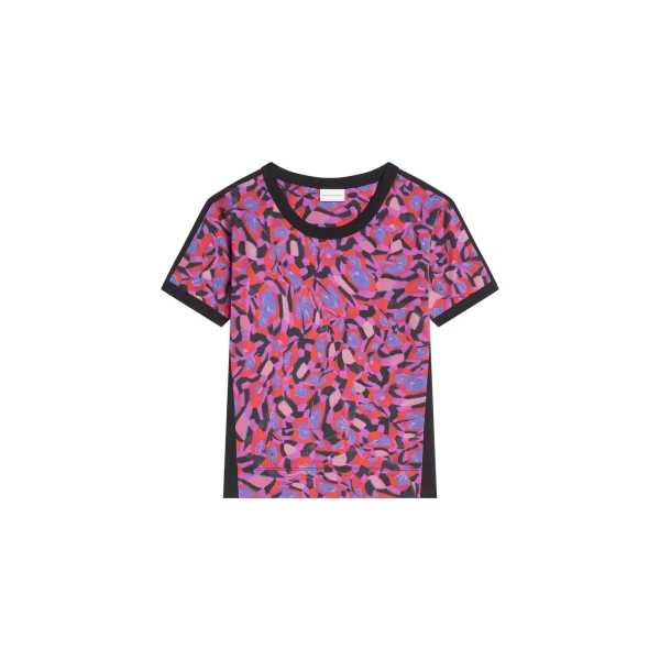 Fitted contrast tee in Fuchsia