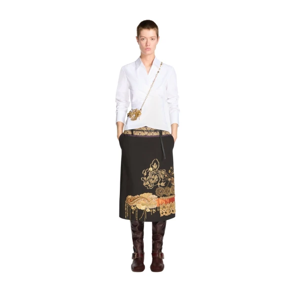 Fitted cotton wrap shirt in White - Image 2