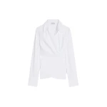 Dries Van Noten Fitted cotton wrap shirt in White | Tops | Luxury Shoes 