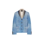 Dries Van Noten Fitted denim blazer in Blue | Jackets | Luxury Shoes 