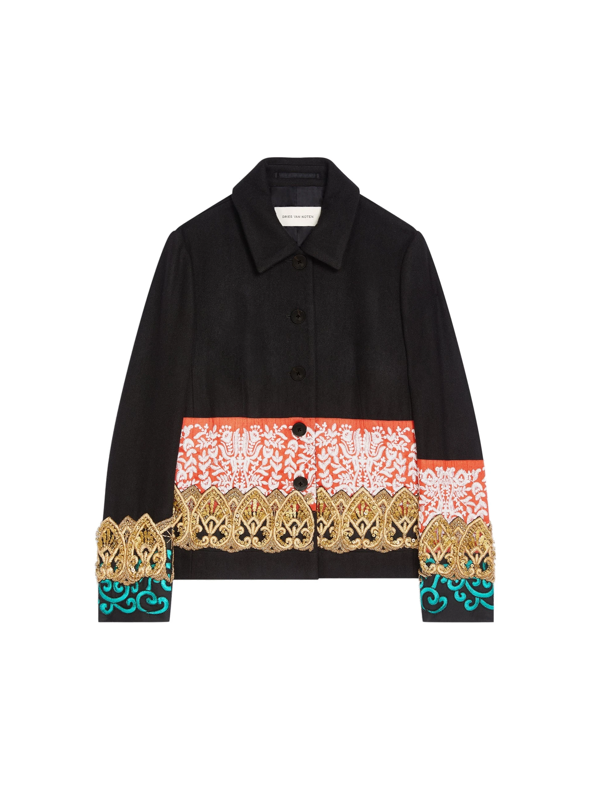 Dries Van Noten Fitted embroidered wool blazer in Black | Jackets | Luxury Shoes Dries Van Noten Fitted embroidered wool blazer in Black | Jackets | Luxury Shoes