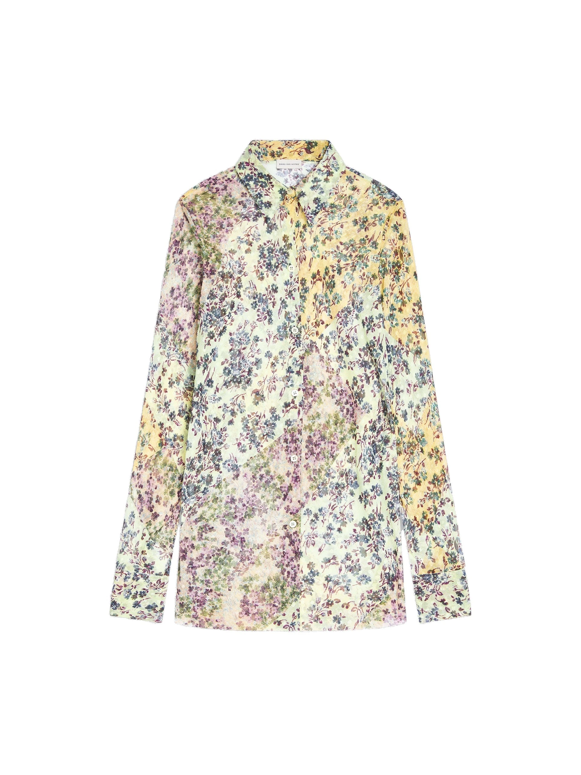 Dries Van Noten Fitted jacquard shirt in Mint | Tops | Luxury Shoes Dries Van Noten Fitted jacquard shirt in Mint | Tops | Luxury Shoes