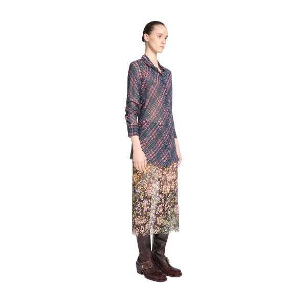 Fitted lurex shirt in Blue - Image 3