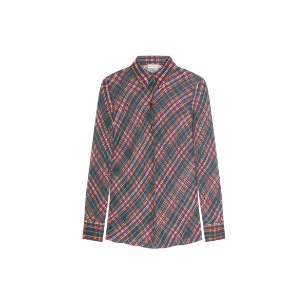 Fitted lurex shirt in Blue