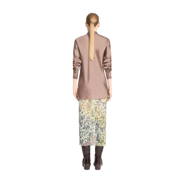 Fitted viscose shirt in Stone - Image 4