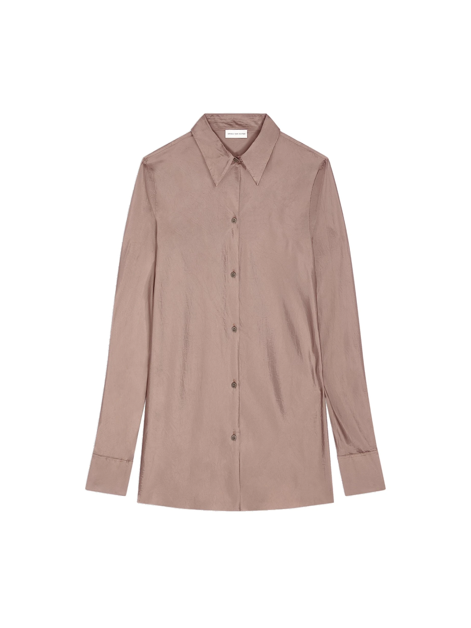 Dries Van Noten Fitted viscose shirt in Stone | Tops | Luxury Shoes Dries Van Noten Fitted viscose shirt in Stone | Tops | Luxury Shoes