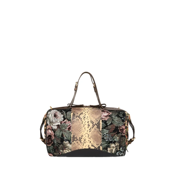 Floral East-West bag in Black