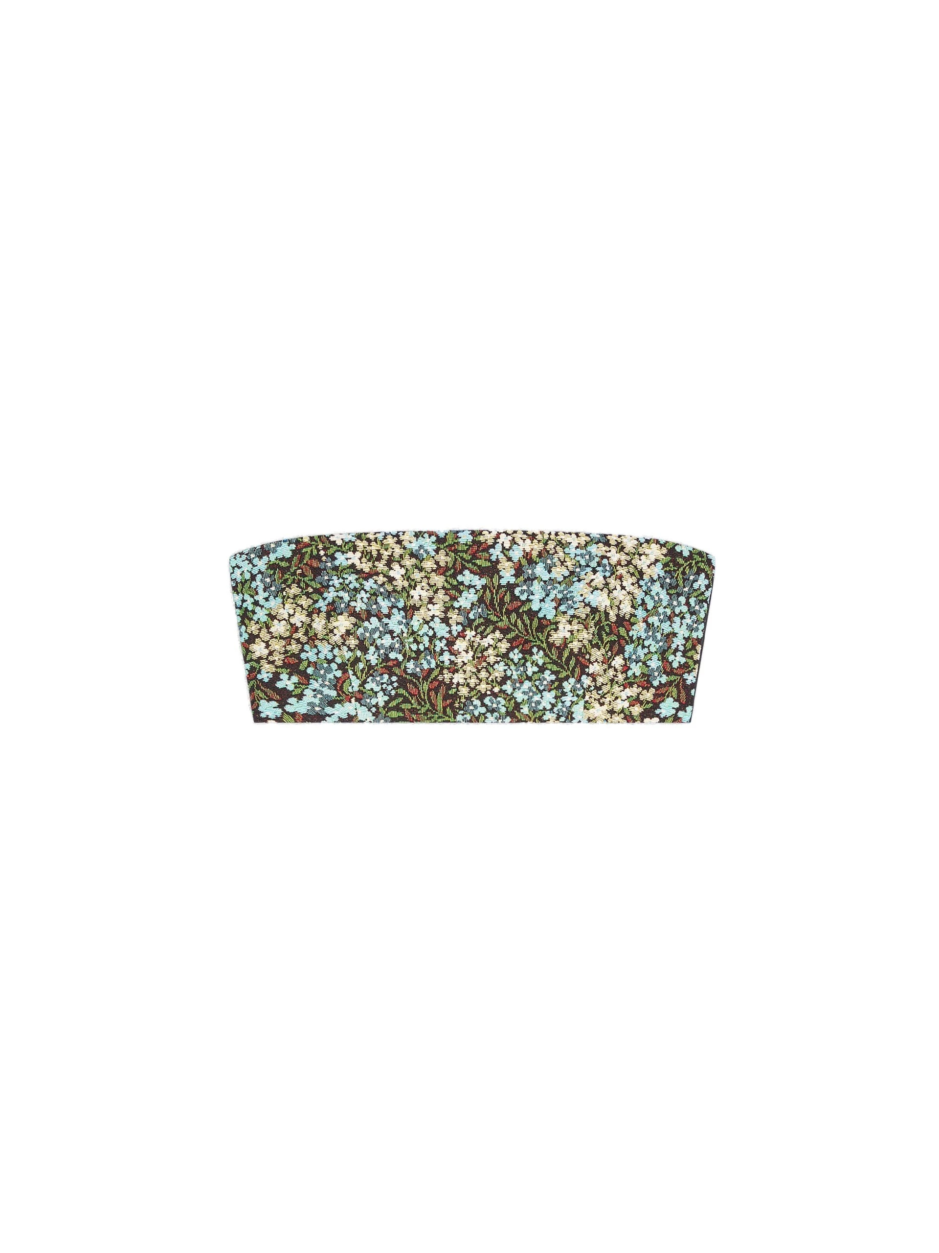 Dries Van Noten Floral bandeau top in Sky | Tops | Luxury Shoes Dries Van Noten Floral bandeau top in Sky | Tops | Luxury Shoes