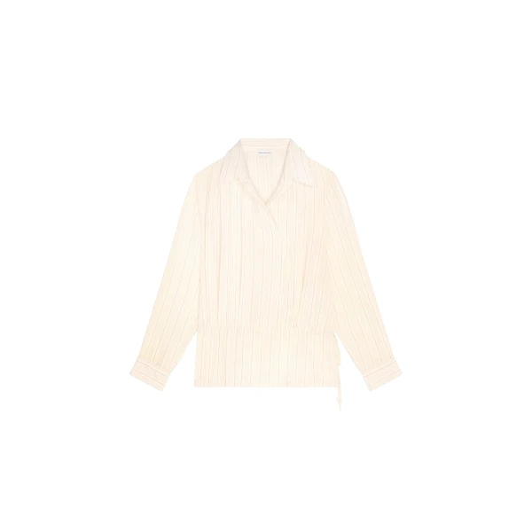 Dries Van Noten Fluid wrap top in Off White | Tops | Luxury Shoes 