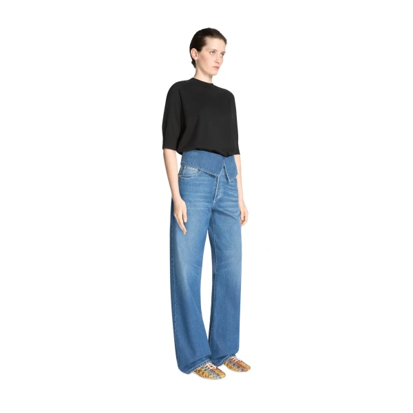Folded denim pants in Blue - Image 3